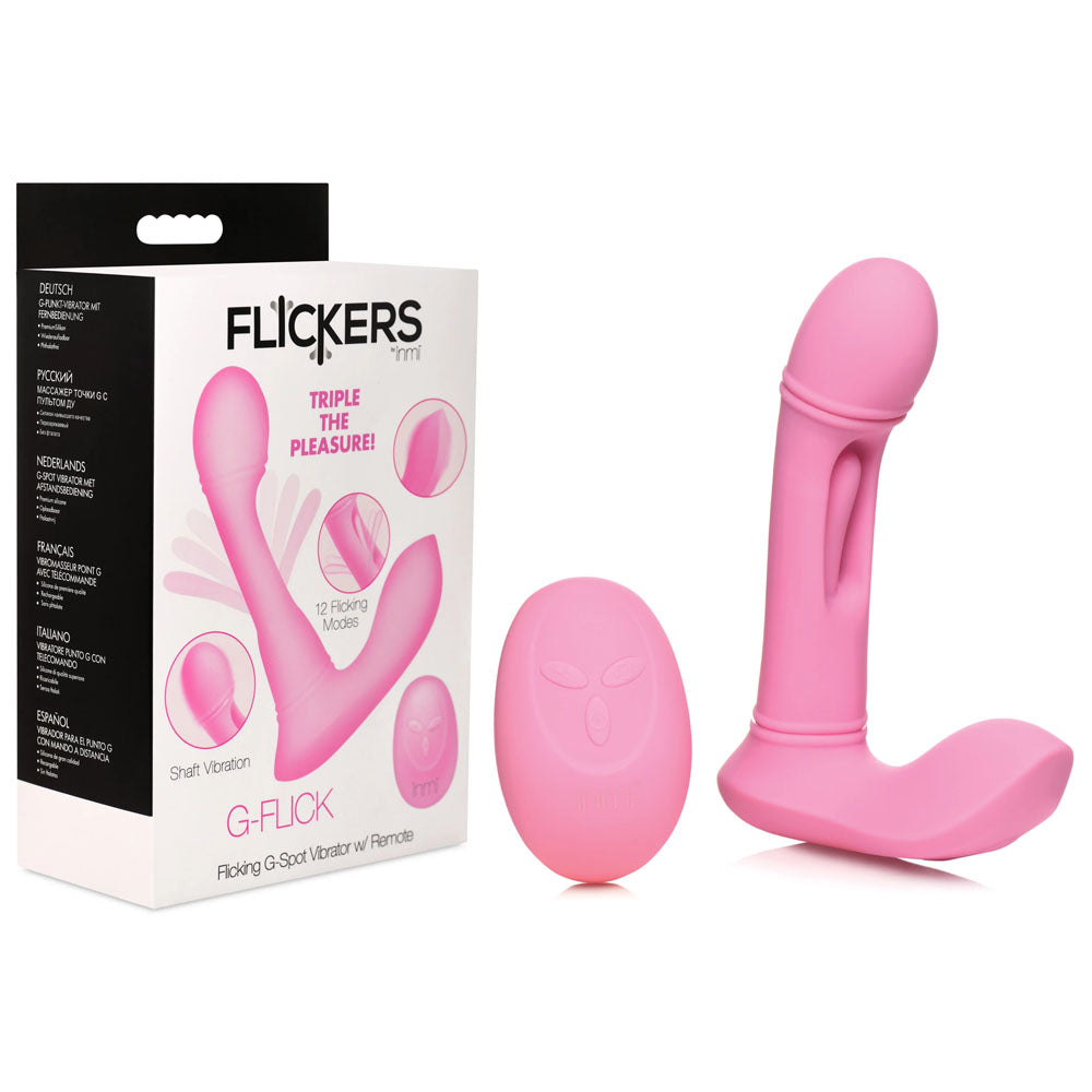 Inmi Flickers G-Flick Flicking G-Spot Vibrator -  15 cm USB Rechargeable Flicking Vibrator with Remote