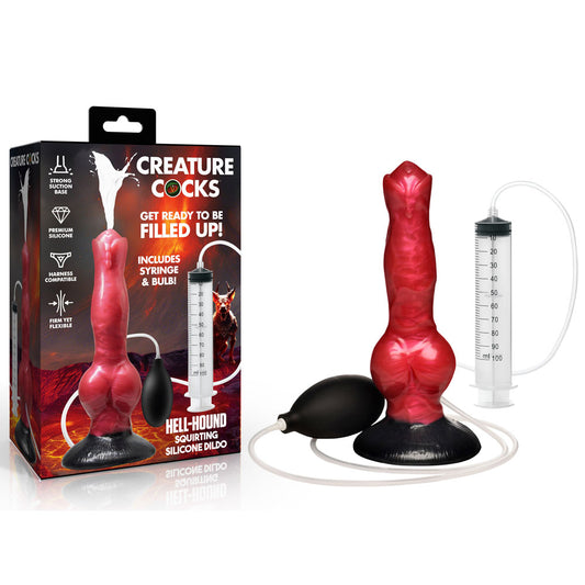 Creature Cocks Hell Hound Squirting Silicone Dildo - /Black 19.8 cm Squirting Canine Fantasy Dildo