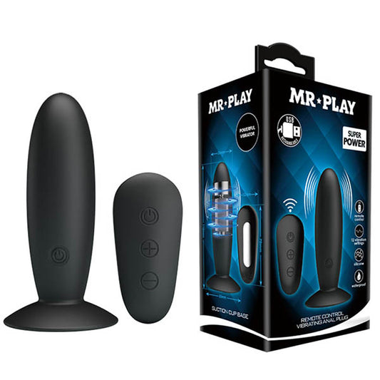 MR PLAY Remote Control Vibrating Anal Plug -  USB Rechargeable Vibrating Butt Plug with Wireless Remote
