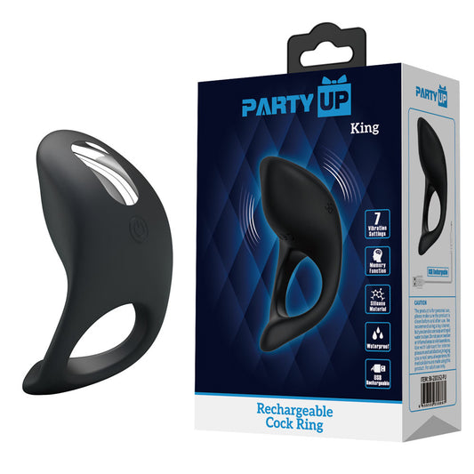 Party Up KING Rechargeable Cock Ring -  USB Rechargeable Cock Ring