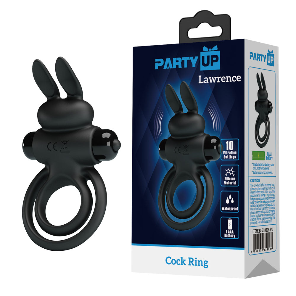 Party Up LAWRENCE Vibrating Cock Ring -  Vibrating Cock & Balls Ring