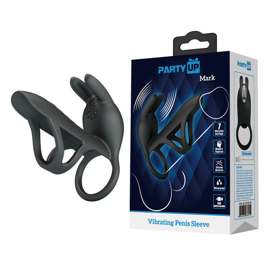Party Up MARK Vibrating Penis Sleeve -  USB Rechargeable Vibrating Cock Sleeve