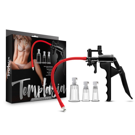 Temptasia Clit Pleasure & Enhancement System - Clear Clitoris Pump with 3 Interchangeable Cylinders