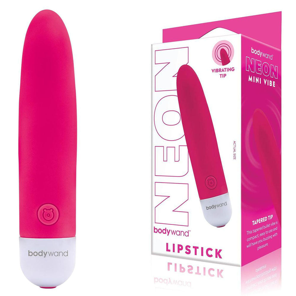 Bodywand Neon Mini Lipstick - Neon  -  12 cm USB Rechargeable Mini Vibrator