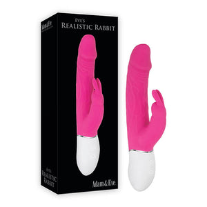 Adam & Eve Eve's Realistic Rabbit -  21.6 cm USB Rechargeable Rabbit Vibrator width=