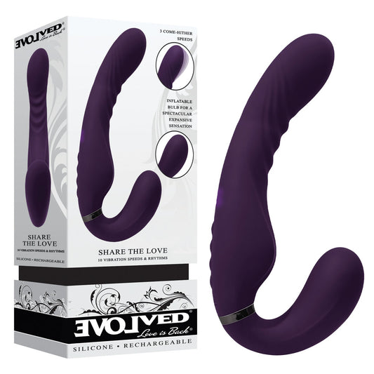 Evolved SHARE THE LOVE -  22.9 cm USB Rechargeable Inflatable Strapless Strap-On