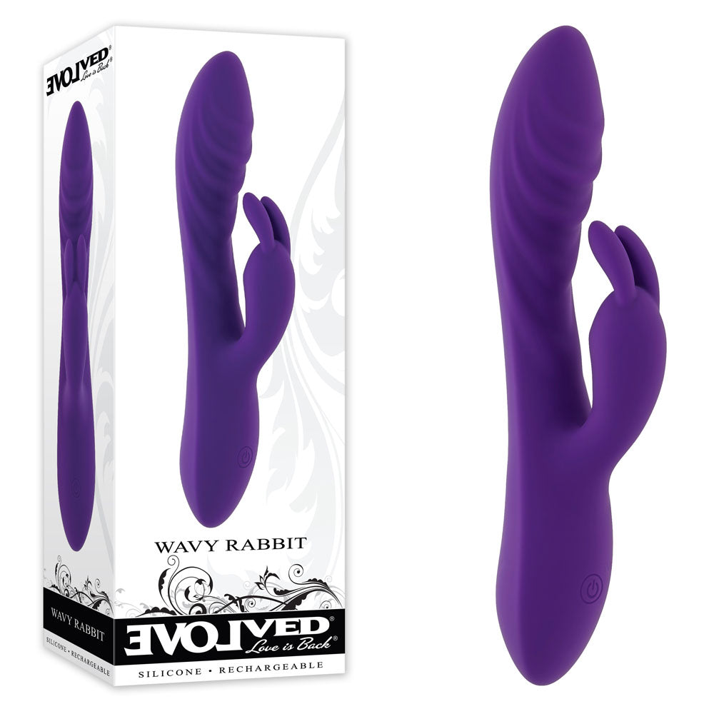 Evolved WAVY RABBIT -  20.6 cm USB Rechargeable Rabbit Vibrator