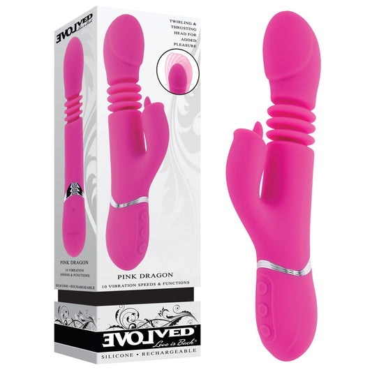 Evolved  DRAGON -  24.2 cm USB Rechargeable Thrusting Rabbit Vibrator