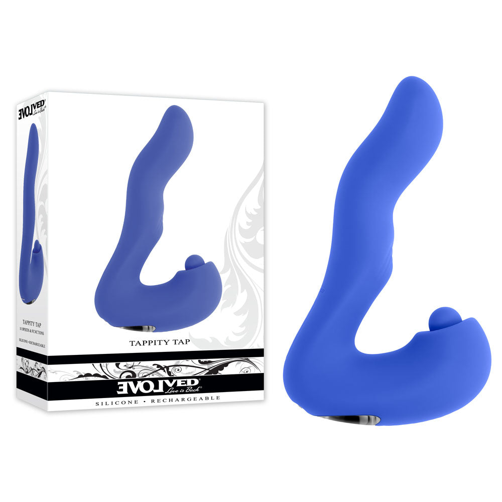 Evolved TAPPITY TAP -  16.6 cm USB Rechargeable Vibrator with Tapping Stimulator