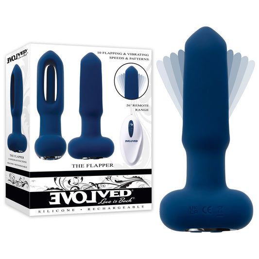 Evolved THE FLAPPER -  14 cm USB Rechargeable Vibrating and Flapping Butt Plug with Remote