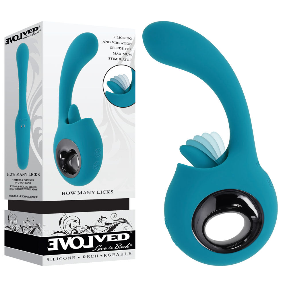 Evolved HOW MANY LICKS -  17.8 cm USB Rechargeable Vibrator with Flicking Stimulator