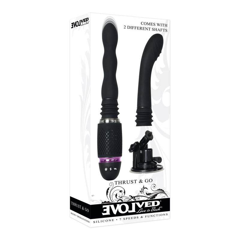 Evolved Thrust & Go -  15 cm USB Rechargeable Thrusting Vibrator with Interchangable Shafts