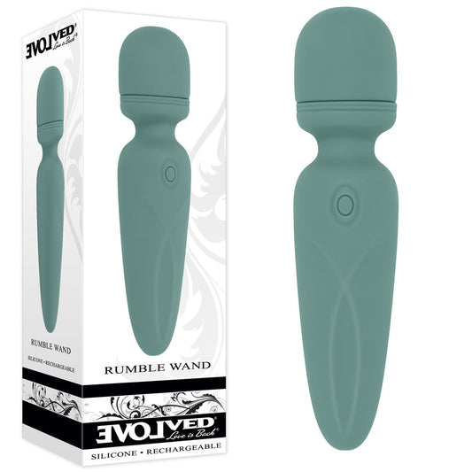 Evolved RUMBLE WAND - Olive  13.4 USB Rechargeable Mini Massage Wand