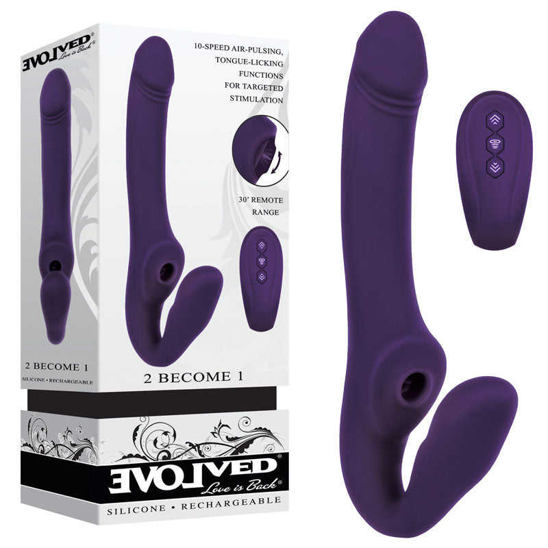 Evolved 2 BECOME 1 -  23.5 cm USB Rechargeable Strapless Strap-On with Remote