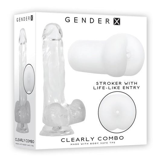 Gender X CLEARLY COMBO -  Dildo and Masturbator Set