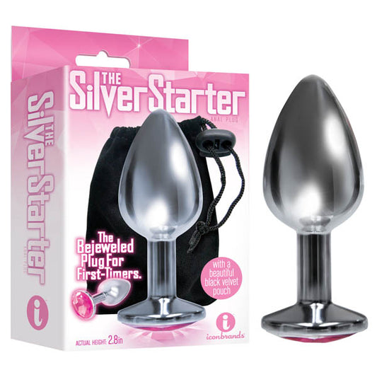 The Silver Starter - Silver 7.1 cm (2.8'') Butt Plug with  Round Jewel