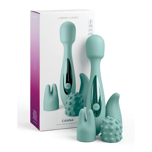 JimmyJane Canna - Teal 21.8 cm Massage Wand with 3 Interchangeable Heads