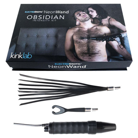 KinkLab Obsidian Neon Wand Intensity Kit - E-Stim Kit - 3 Piece Set