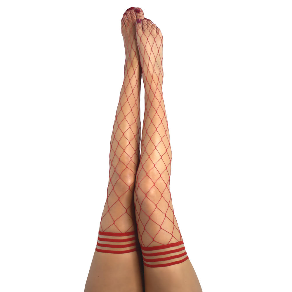 Kixies CLAUDIA Large Diamond  Fishnet Thigh Highs -  - Size A