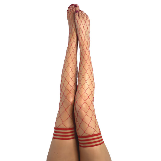 Kixies CLAUDIA Large Diamond  Fishnet Thigh Highs -  - Size B