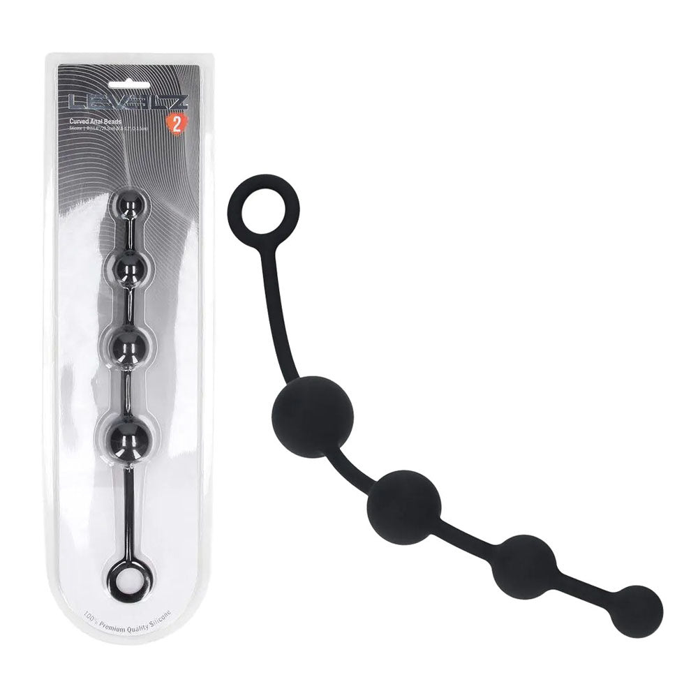LEVELZ Curved Silicone Anal Beads -  -  29.5 cm Anal Beads