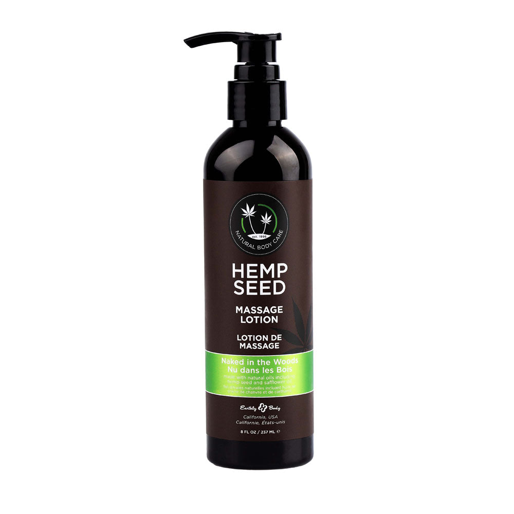 Hemp Seed Massage Lotion - Naked In The Woods ( Tea & Ginger) Scented - 237 ml Bottle