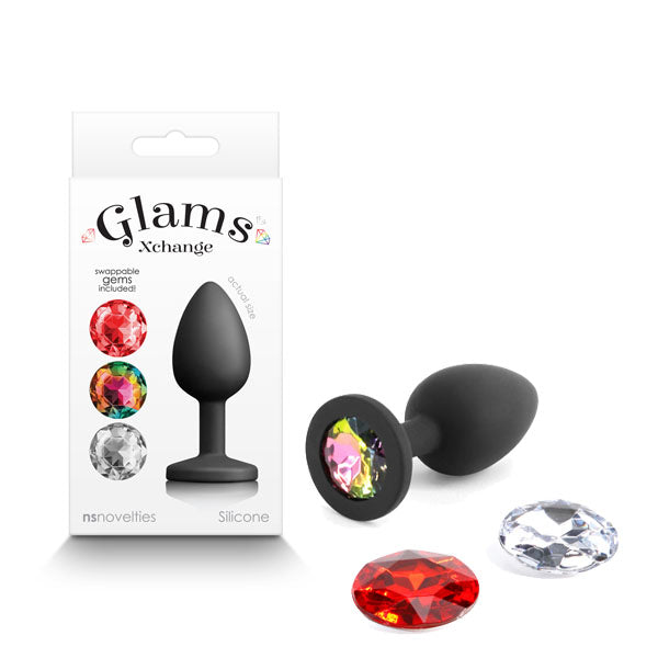 Glams Xchange Round - Small -  Small Butt Plug with Interchangeable Round Gems