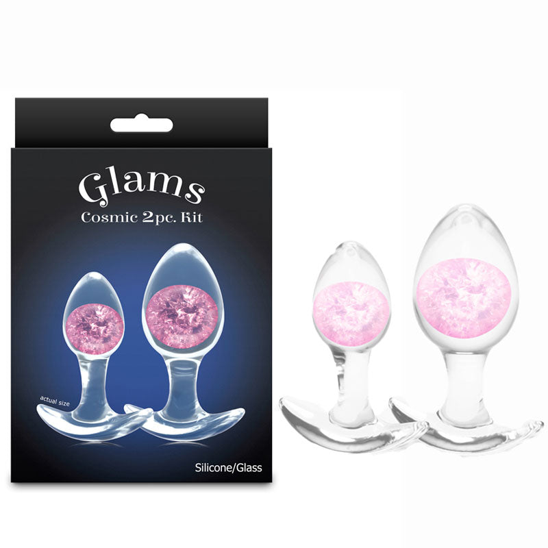 Glams Cosmic 2pc Kit -  - Clear/ Butt Plugs - Set of 2 Sizes