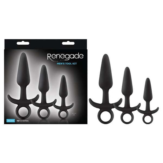 Renegade Men's Tool Kit -  Butt Plugs with Ring Pulls - Set of 3 Sizes