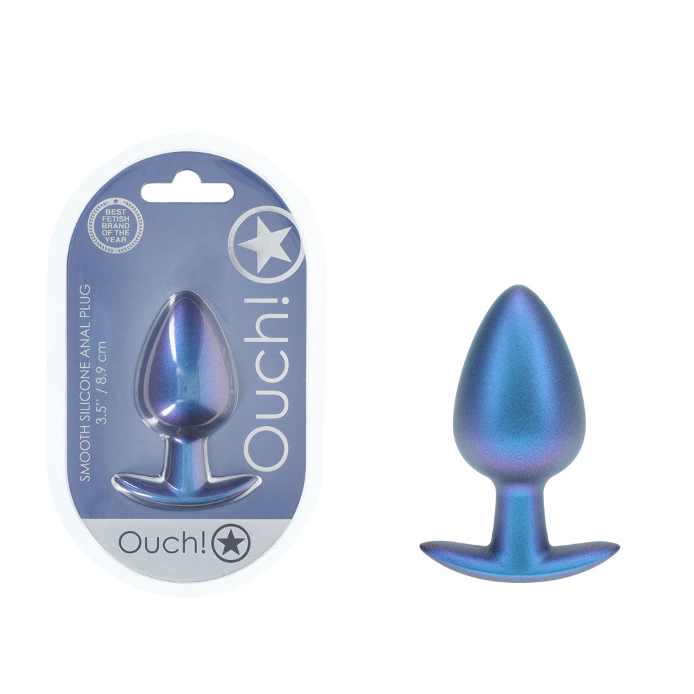 OUCH! Anal Plug - Large - Metallic  - Metallic  8.9 cm Large Butt Plug