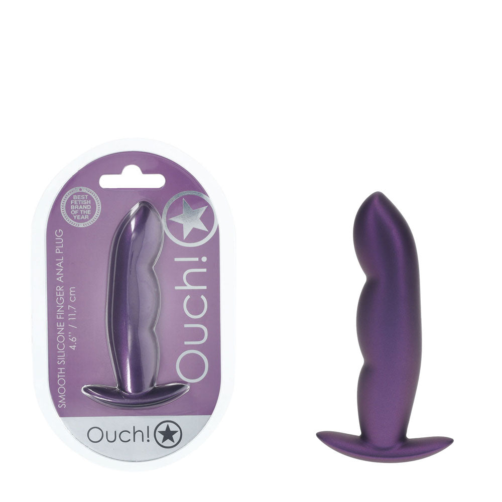 OUCH! Finger Anal Plug - Metallic  - Metallic  11.7 cm Butt Plug