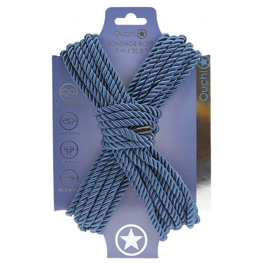 OUCH! Bondage Rope - 10 M - Navy  - Navy  Nylon Bondage Rope - 10 metre Length