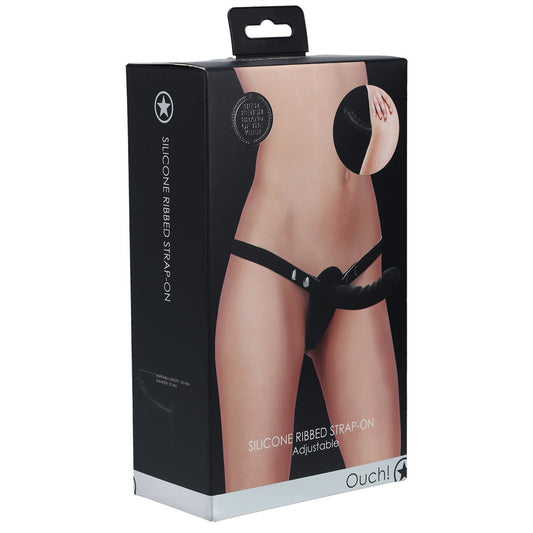 OUCH! Silicone Ribbed Strap-On -  -  Strap-On