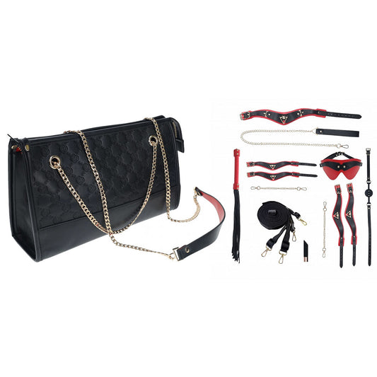 OUCH! Milan Collection - Kit with Bag - /Red Bondage Set with Bag - 8 Piece Kit