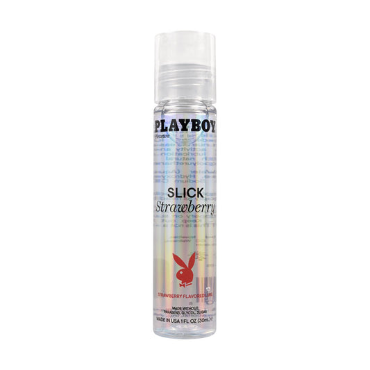 Playboy Pleasure SLICK STRAWBERRY - 30 ml - Strawberry Flavoured Water Based Lubricant - 30 ml Bottle