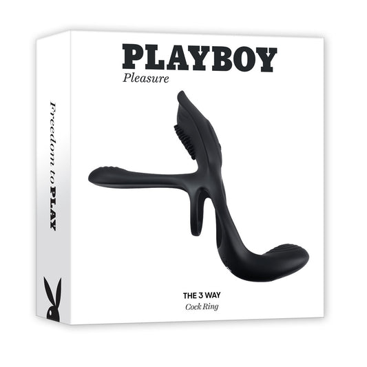 Playboy Pleasure The 3 Way -  USB Rechargeable Vibrating Cock Ring with Wireless Remote