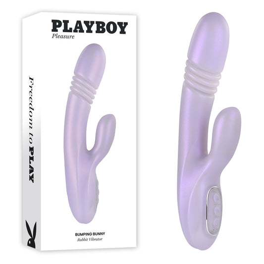 Playboy Pleasure BUMPING BUNNY - Opal 22.9 cm USB Rechargeable Thrusting & Warming Rabbit Vibrator