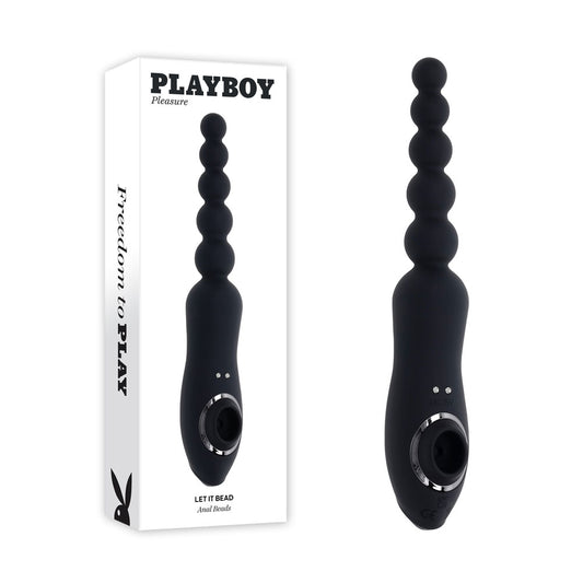 Playboy Pleasure LET IT BEAD -  23.1 cm USB Rechargeable Vibrating Anal Beads with Clitoral Suction