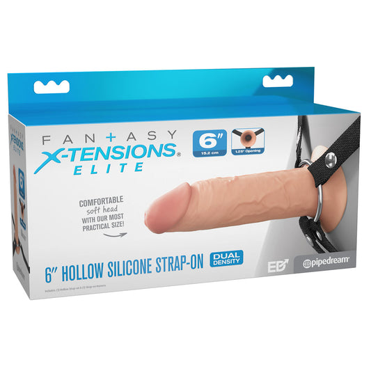 FX Elite 6'' Silicone Hollow Strap-On -  -  15.2 cm Hollow Strap-On