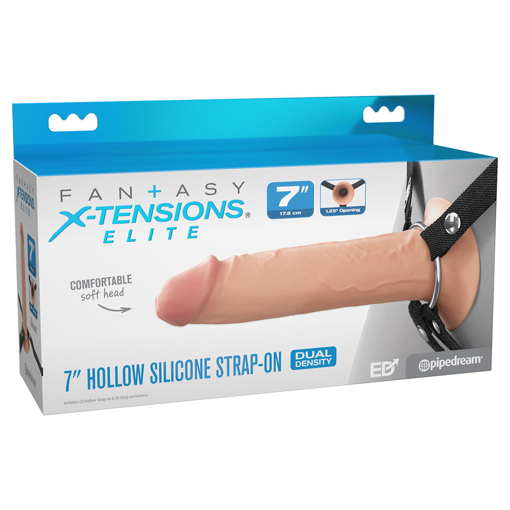 FX Elite 7'' Silicone Hollow Strap-On -  -  17.8 cm Hollow Strap-On