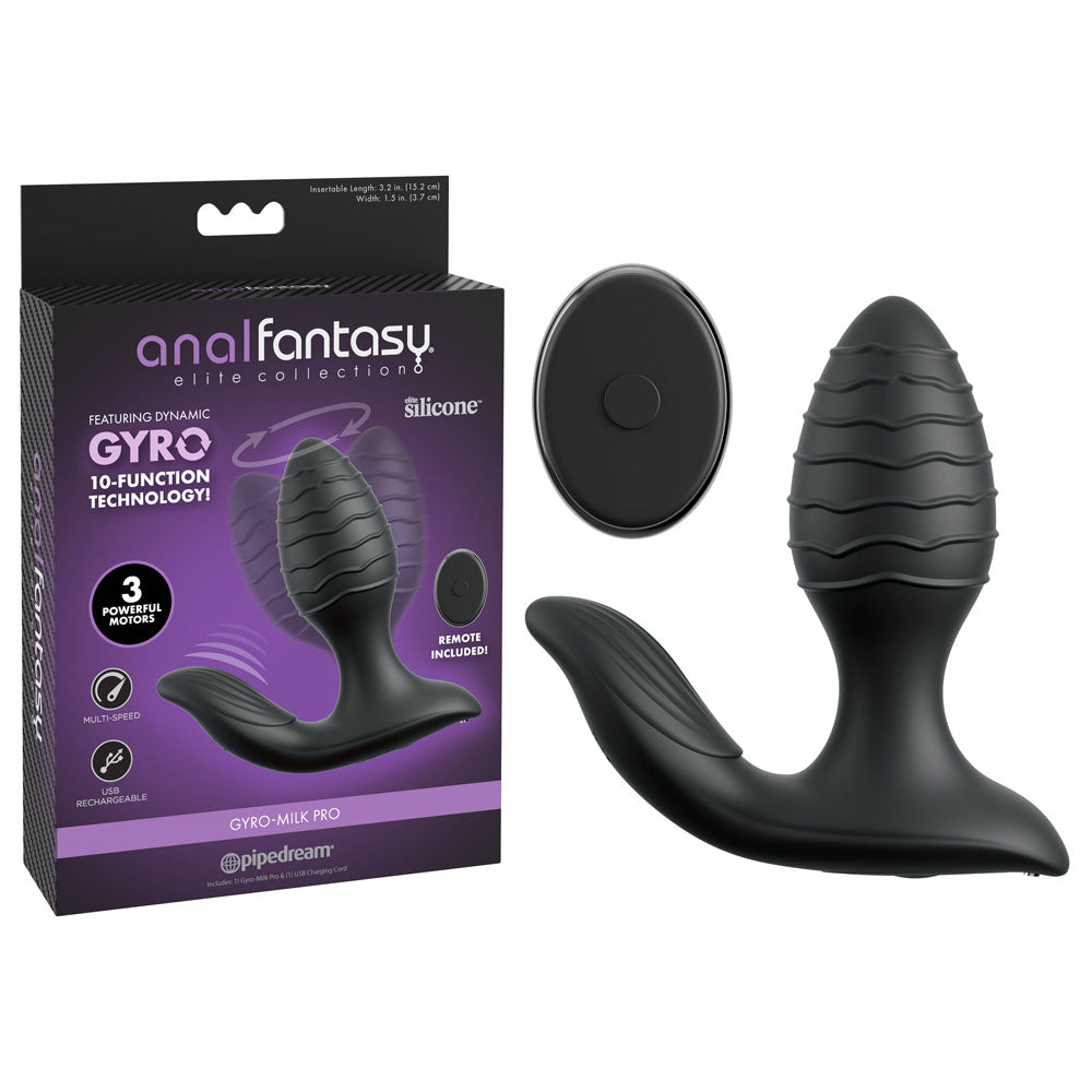 Anal Fantasy Elite Gyro-Milk Pro -  -  USB Rechargeable Gyrating Butt Plug