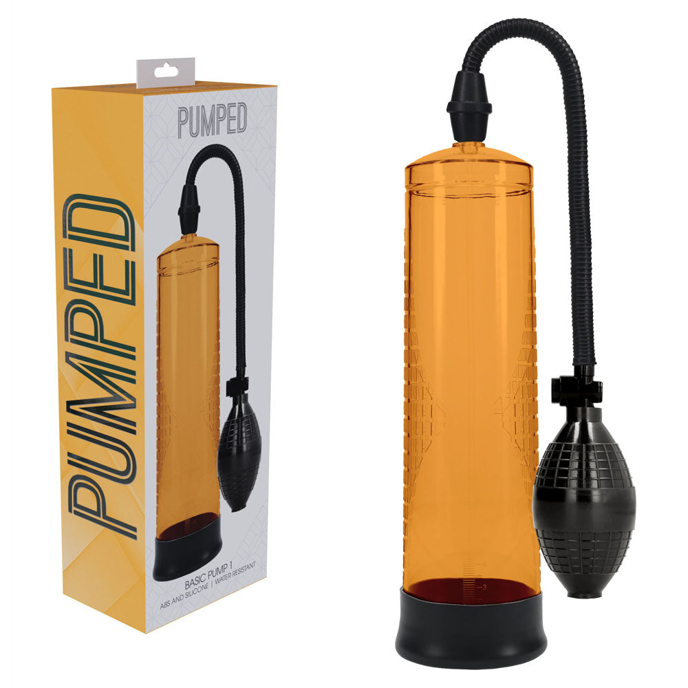 PUMPED Basic Pump 1 - Orange - Orange Penis Pump