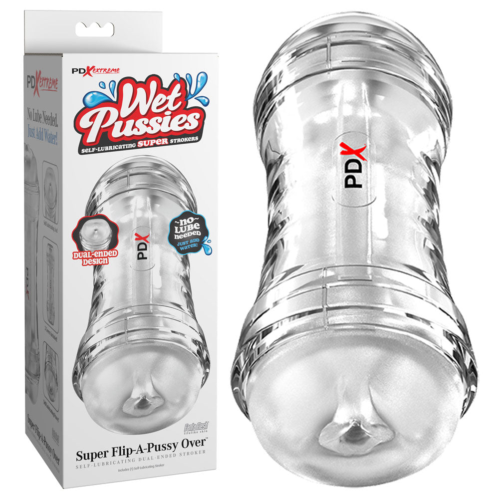 PDX Wet Pussies Super Flip-A-Pussy Over -  -  Dual Ended Self Lubricating Stroker (Vagina & Ass)