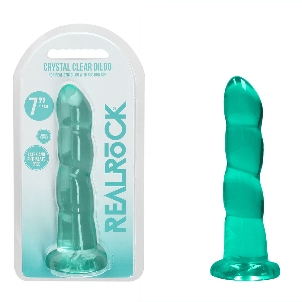 REALROCK Dildo With Suction - 17 cm - Turquoise - Turquoise 17 cm Dildo