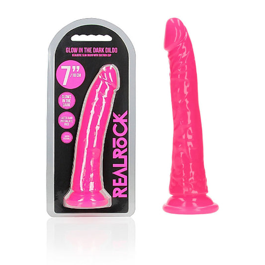 REALROCK 18 cm Slim Glow in the Dark Neon -  - Glow in Dark  18 cm (7'') Dong