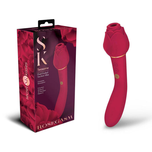 Secret Kisses ROSEGASM TWOSOME - Rose  20.3 cm Air Pulsation Stimulator & Vibrator