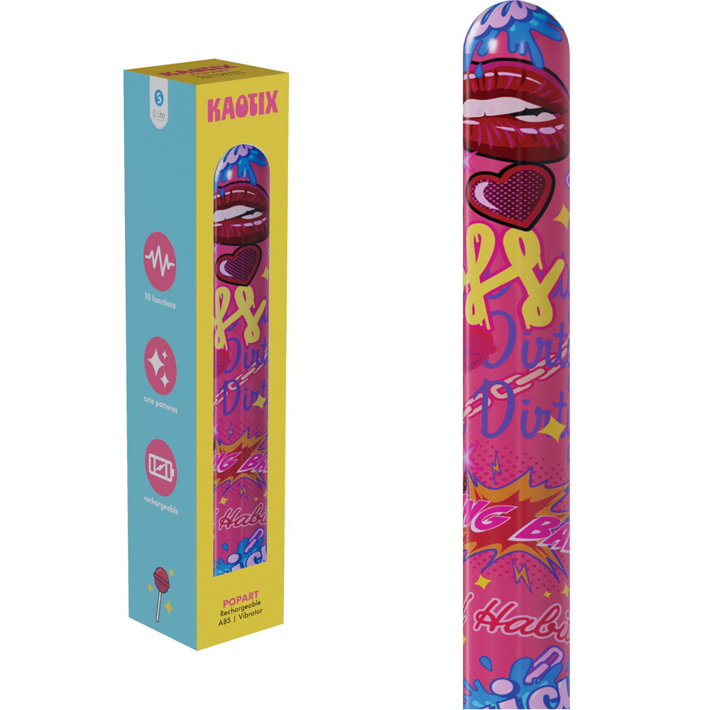 S-LINE Kaotix Pop Art -  17.8 cm USB Rechargeable Vibrator
