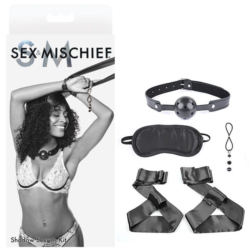 Sex & Mischief Shadow Secrets Kit -  Beginners Bondage Kit - 4 Piece Set