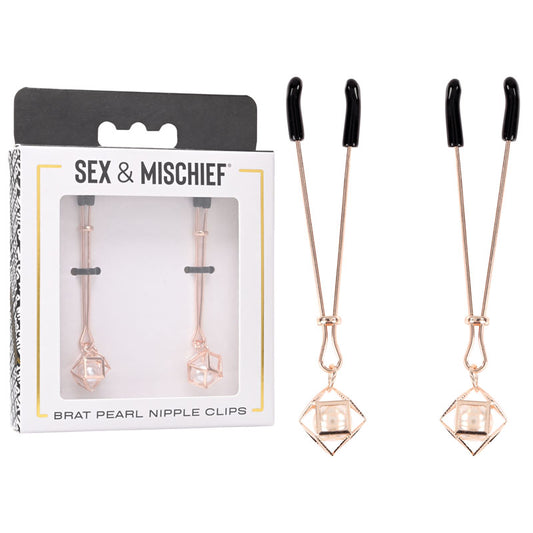 Sex & Mischief Brat Pearl Nipple Clips -  - Set of 2