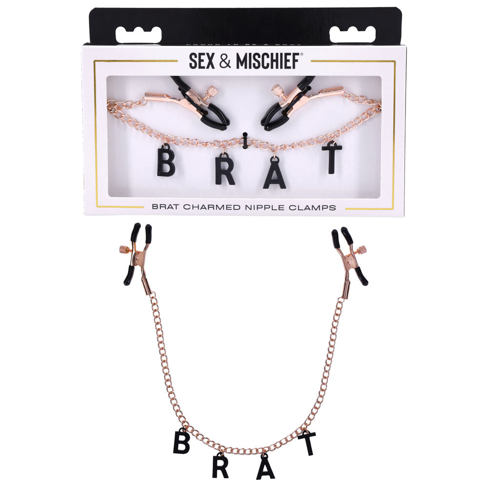 Sex & Mischief Brat Charmed Nipple Clamps -  Nipple Clamps with 45 cm Chain